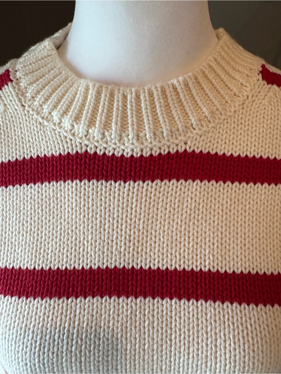 Boden Sweaters - Boden Cream & Red Striped Oversized Knit Sweater – Size Medium. NWOT